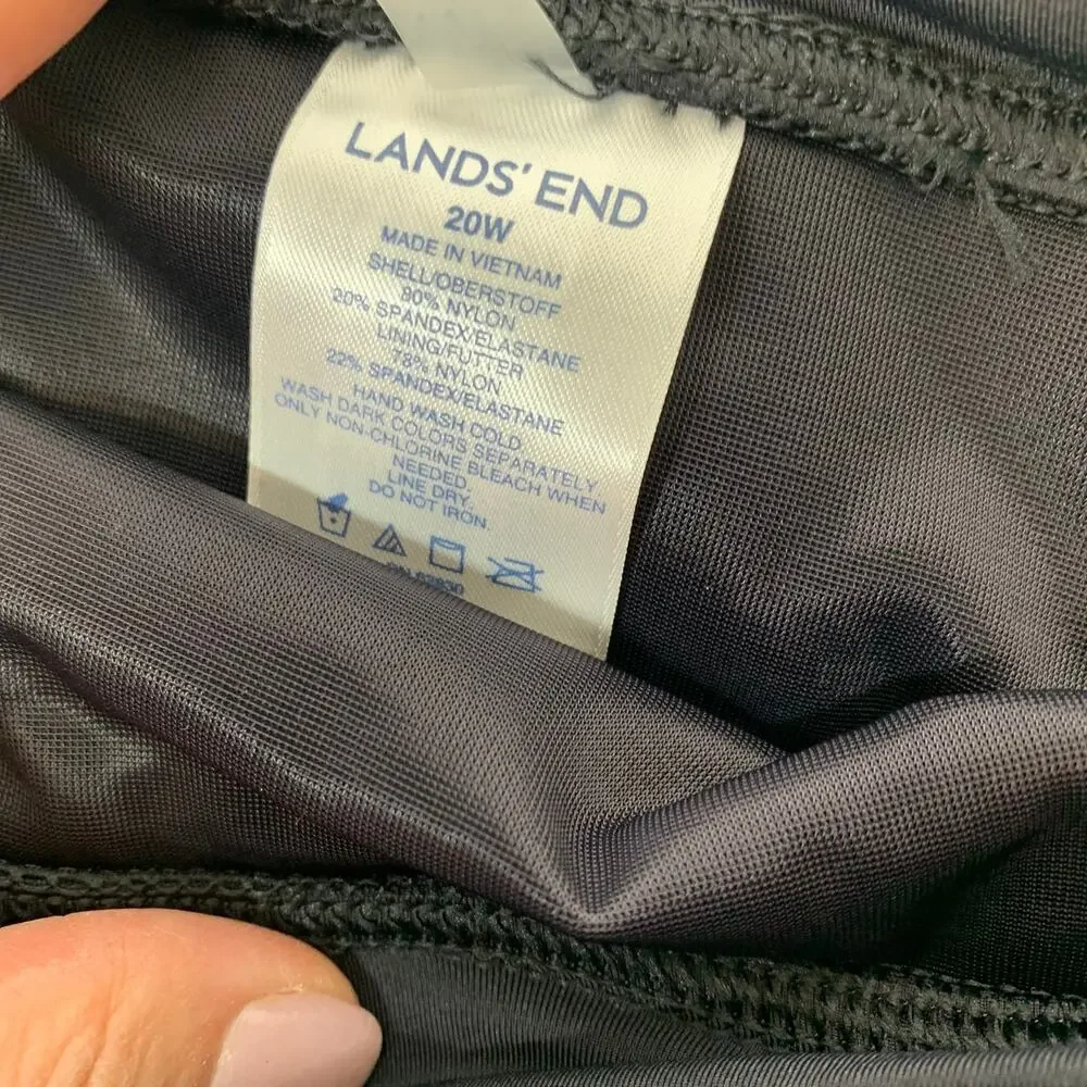 Lands End Black Mini Skort Swim Bottom Sz 20W